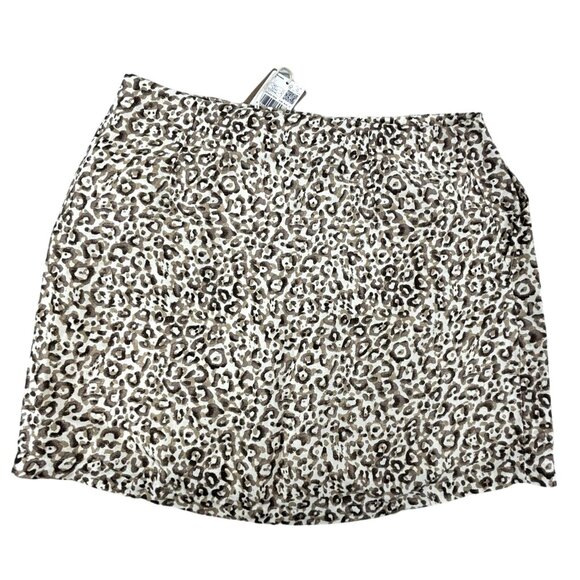 Mango MNG Cheetah Print Skirt Casual Women's Large Linen blend Brown & Beige - Picture 7 of 12